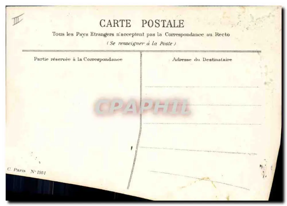 Mão oferecendo um arranjo de esquecidas — N'oubliez pas — C Paris N°1951 - Verso