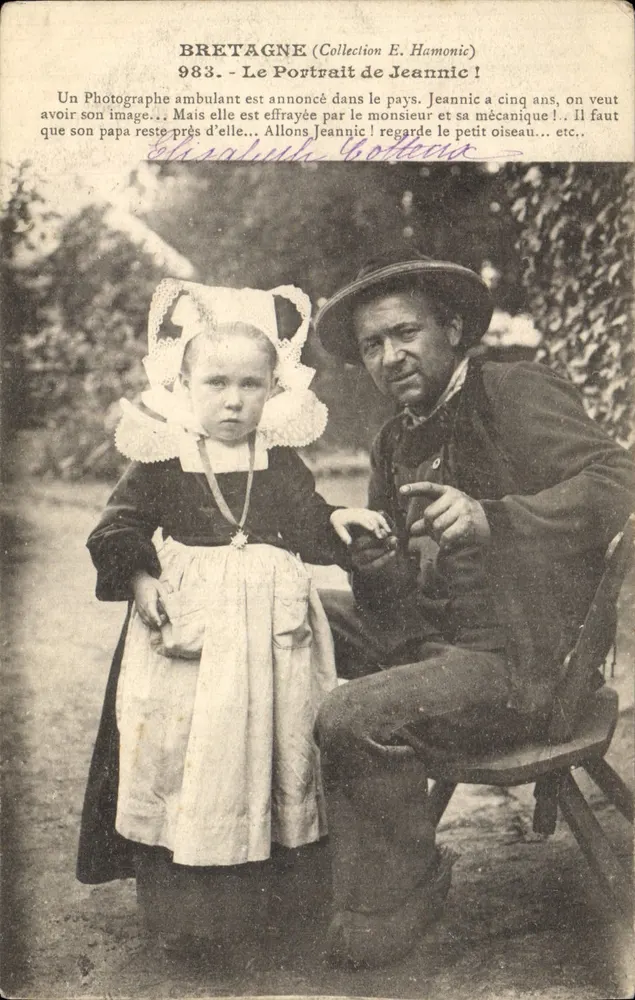 Bretanha — Retrato de uma menina e de um homem — Coleção E. Hamonic, n° 983 - Frente