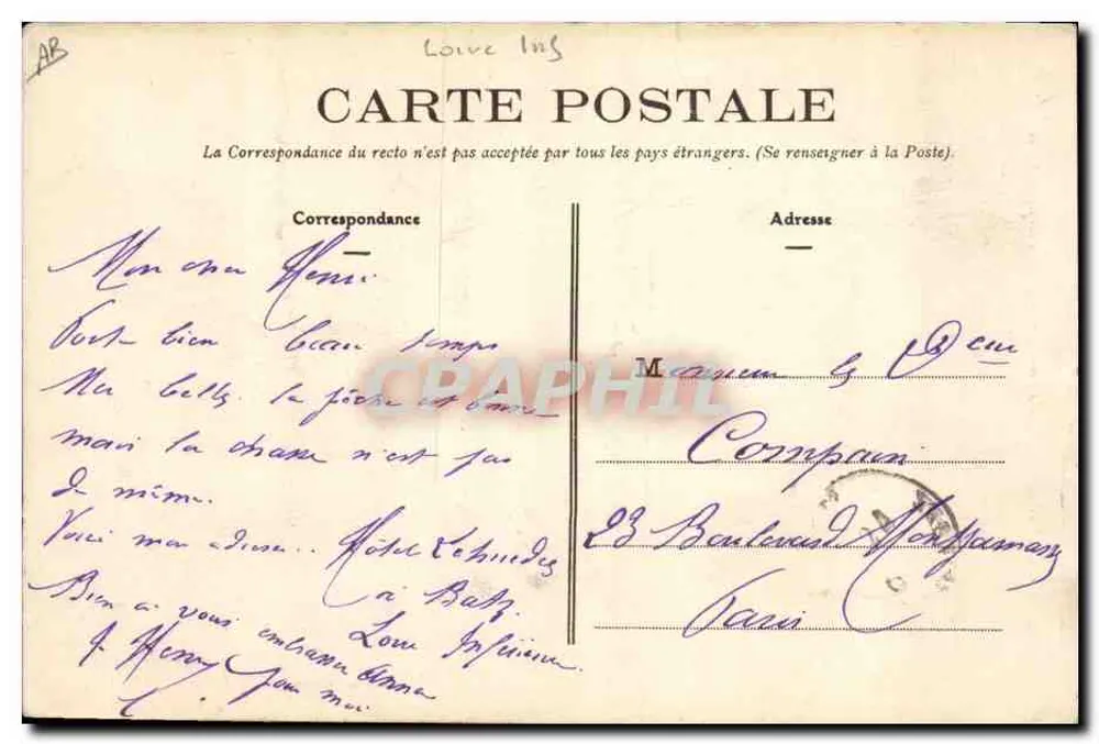 Paludiers — Ein schönes Mädchen — Phototype Vansellier, Nantes - Rückseite