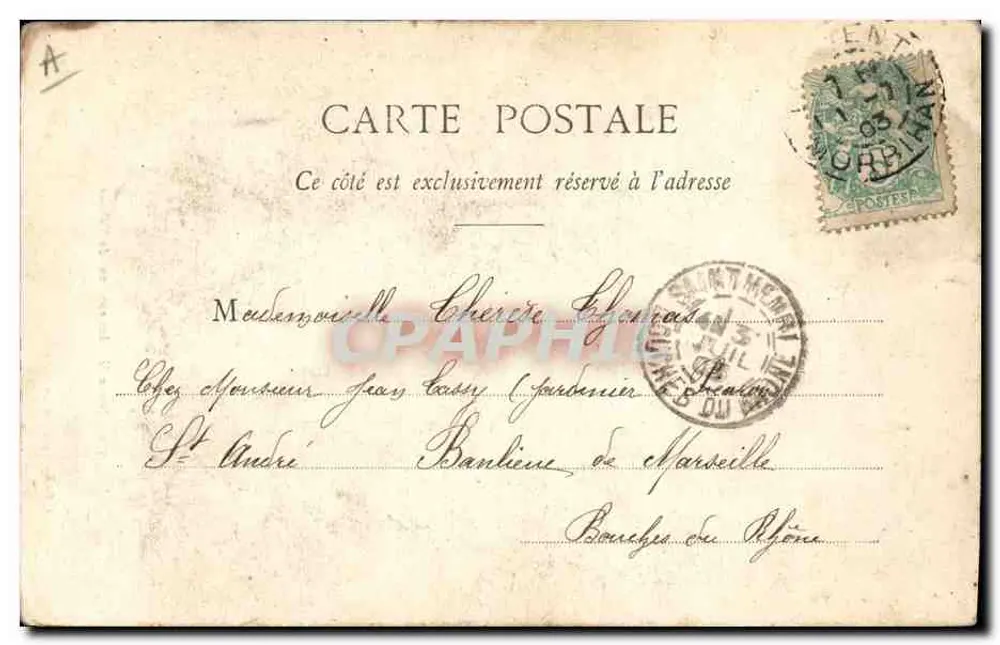 Junge Frau aus der Gegend von Vannes — Sammlung David, Vannes — Cliché Le Merle, n° 574 - Rückseite