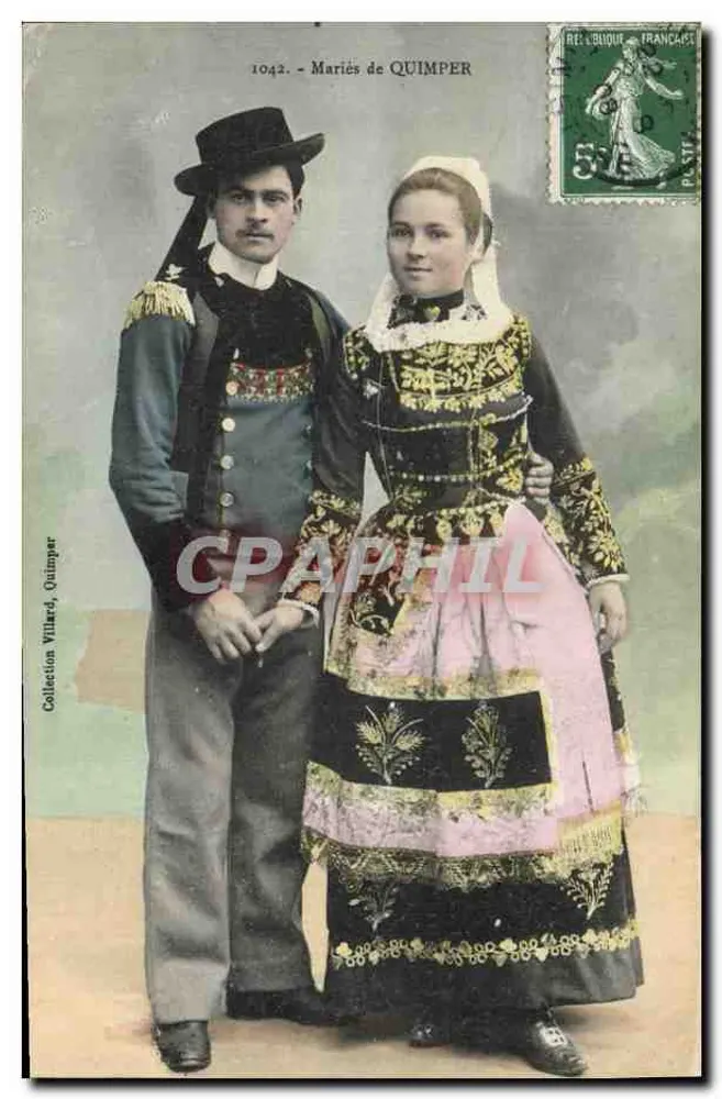 Casados de QUIMPER — Coleção Villard, Quimper — n° 1042 - Frente