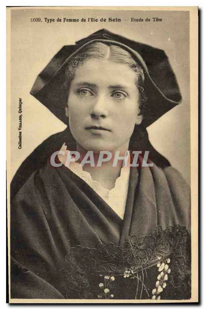 Mulher da Ilha de Sein — Estudo de Cabeça — Coleção Villars, Quimper - Frente