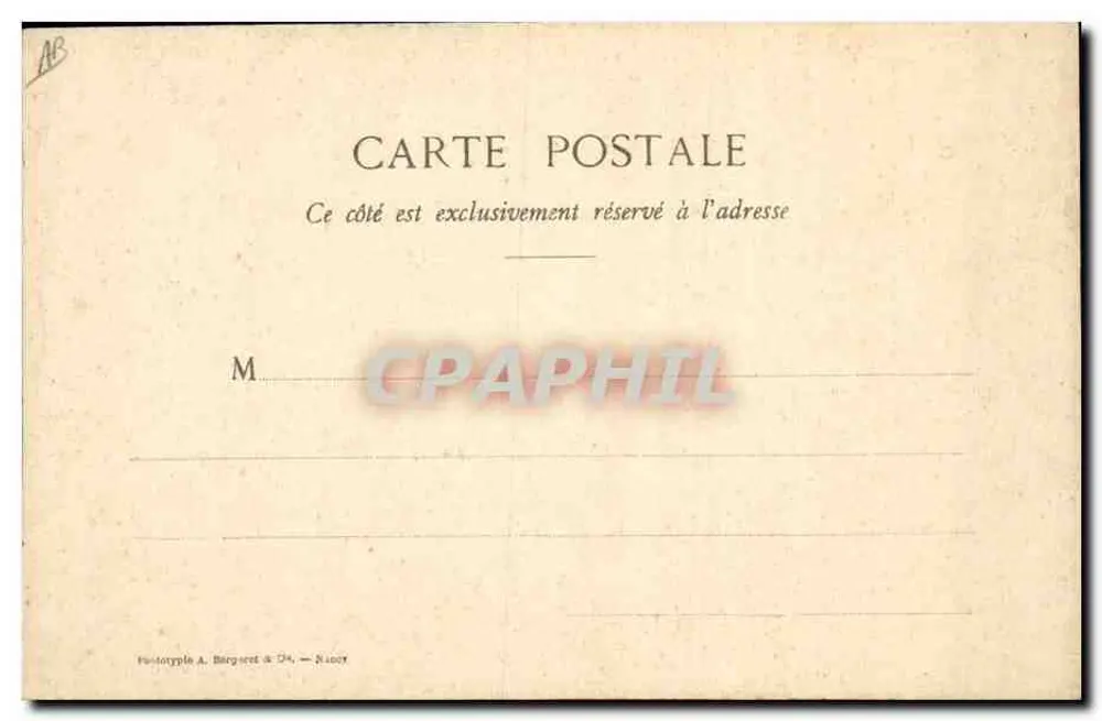 Mulher em vestido de renda — Editor A. Bergéret & Cie, N° 1007 - Verso