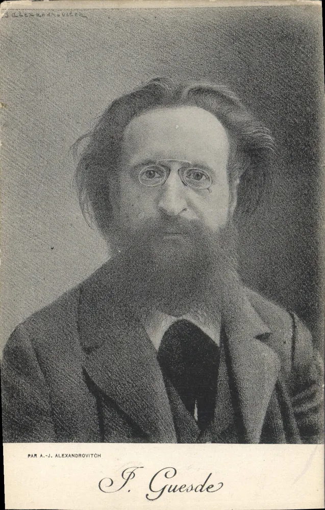 Retrato de J. Guesde — desenho de A.-J. Alexandrovitch - Frente