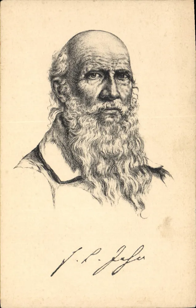 Friedrich Ludwig Jahn — Turnvater e pedagogo — Stengel & Co., Dresden 499042 - Frente
