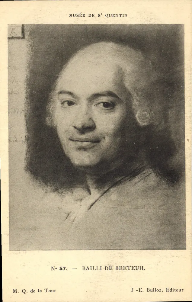 Retrato do Sr. Q. de la Tour — Bailli de Breteuil — Museu de Saint-Quentin — J.-E. Bulloz, Editor - Frente