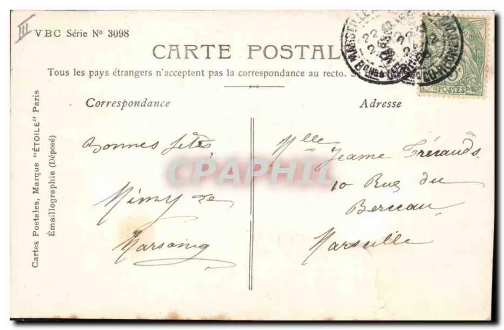 Vier Kinder mit den Zahlen 1901 — Stebbing Phot. - Rückseite