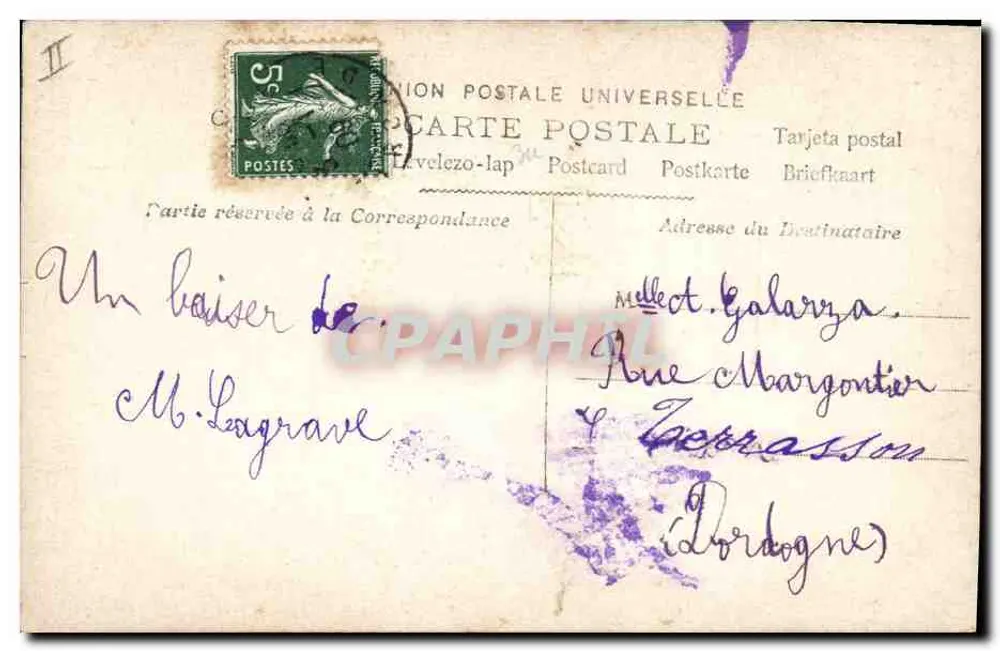 Kind — 1. Januar 1909 — Sazerac Pro, n° III2 - Rückseite