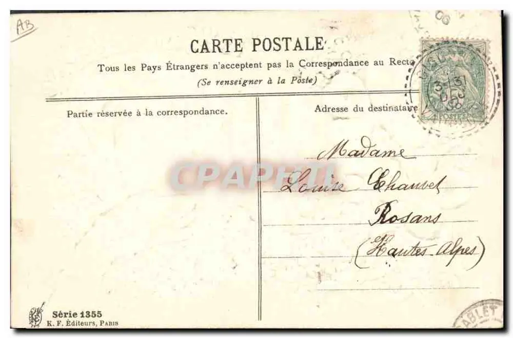 365 Tage Glück — 1906 — K. F. Éditeurs, Paris - Rückseite