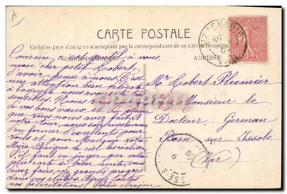 Januar 1906 — Erster Tag des Jahres — M. F. Paris - Rückseite
