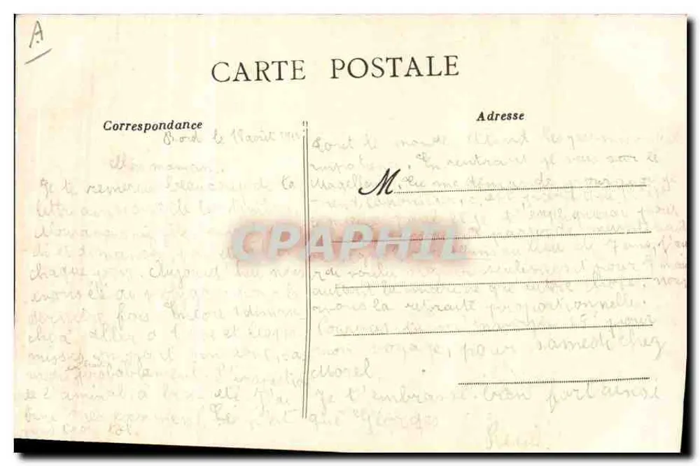 Il dreadnought Vergniaud — Marina militare francese — Artaud-Nozais, Nantes - Verso
