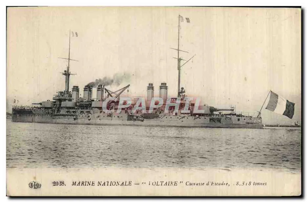 Schlachtschiff "Voltaire" — Marine Nationale — 8.318 Tonnen — Verlag ELD, Nr. 2028 - Vorderseite