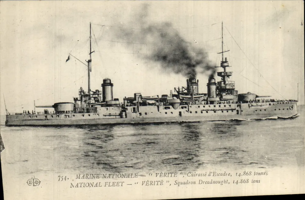 Nationale Marine — "Vérité" — Schlachtschiff der Flotte, 14.868 Tonnen — Verleger E.D. n°754 - Vorderseite