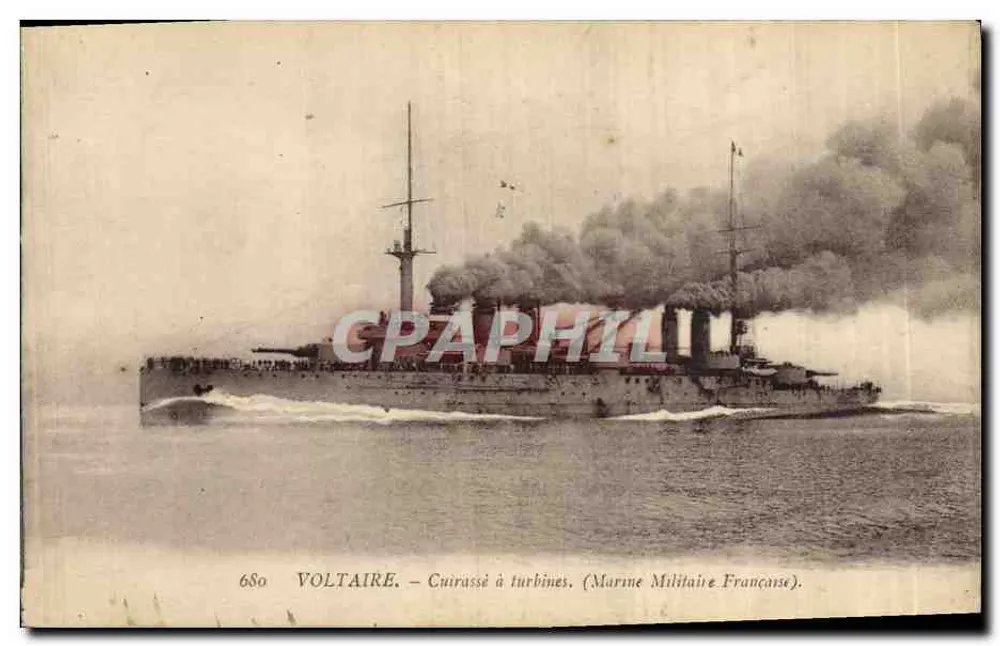 Voltaire — Turbinenpanzerkreuzer — Französische Marine - Vorderseite