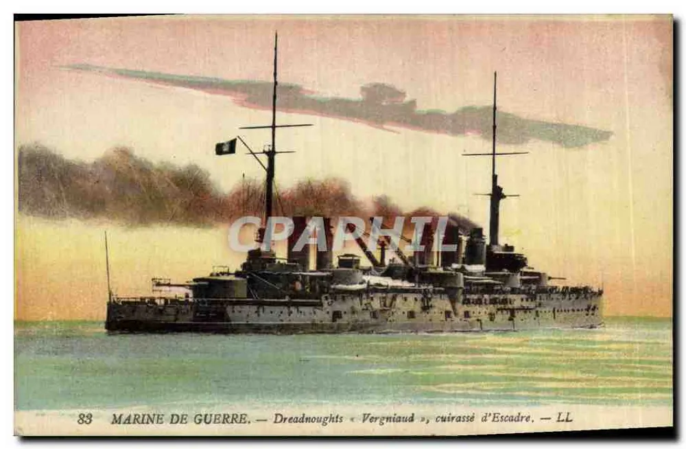 Dreadnought « Vergniaud », Schlachtschiff der Flotte — LL — Kriegsmarine - Vorderseite