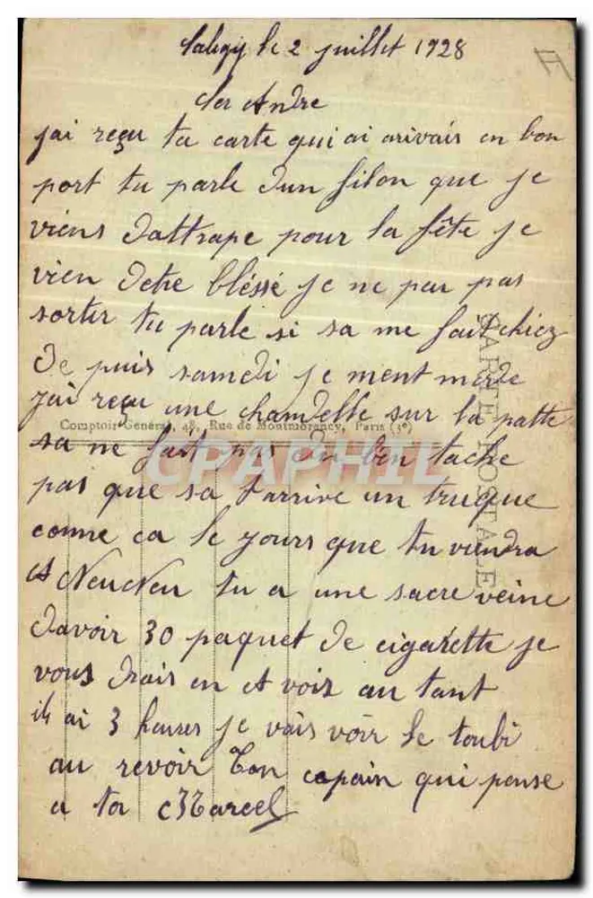 Brest - O Voltaire — carta postal n°12 - Verso