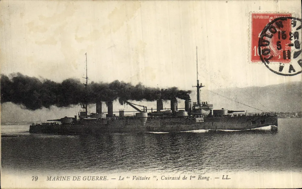 Marine de Guerre — Le "Voltaire", Cuirassé de 1er Rang — LL. — N°79 - Recto