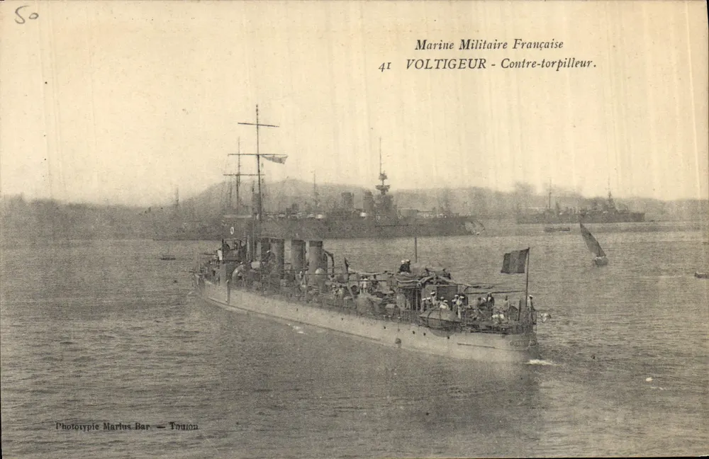 Voltigeur - Torpedoboot — Französische Marine — Phototypie Maritus Bar - Toulon - Vorderseite