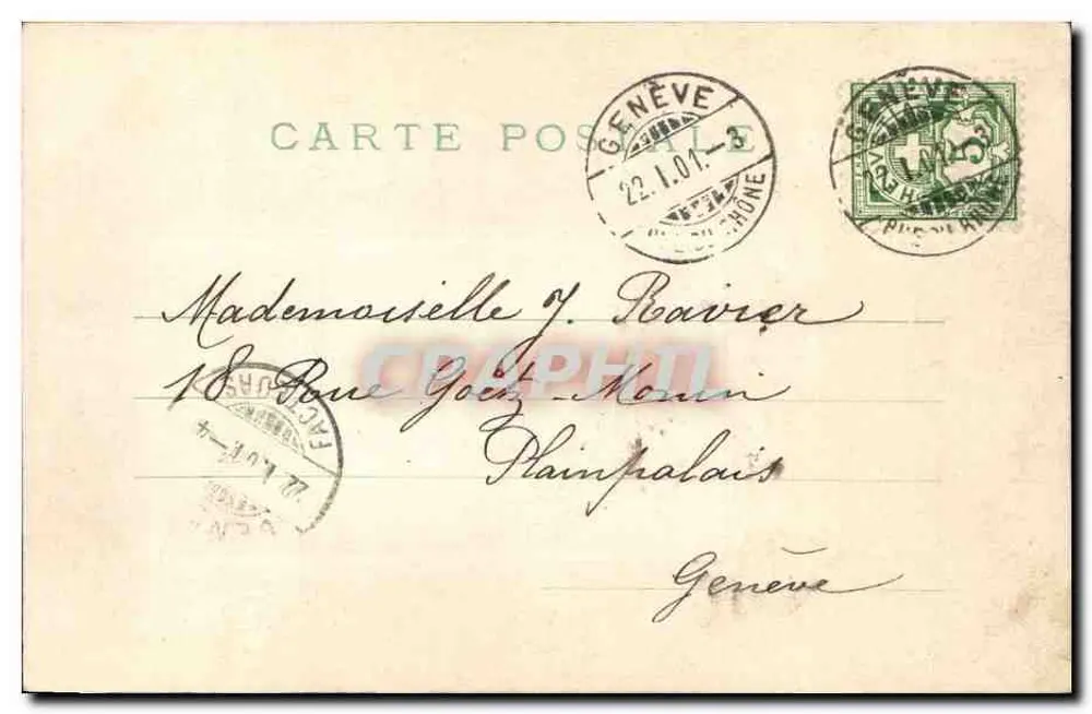 Frau in Seidenkleid — gerahmtes Foto — Verlag MONTGOMERY BROS. & B. BUREAU INC. - Rückseite