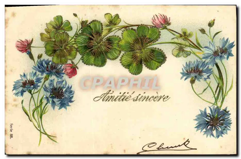 Flores de papoulas e lavanda — Série 88 — Editor Charnet - Frente