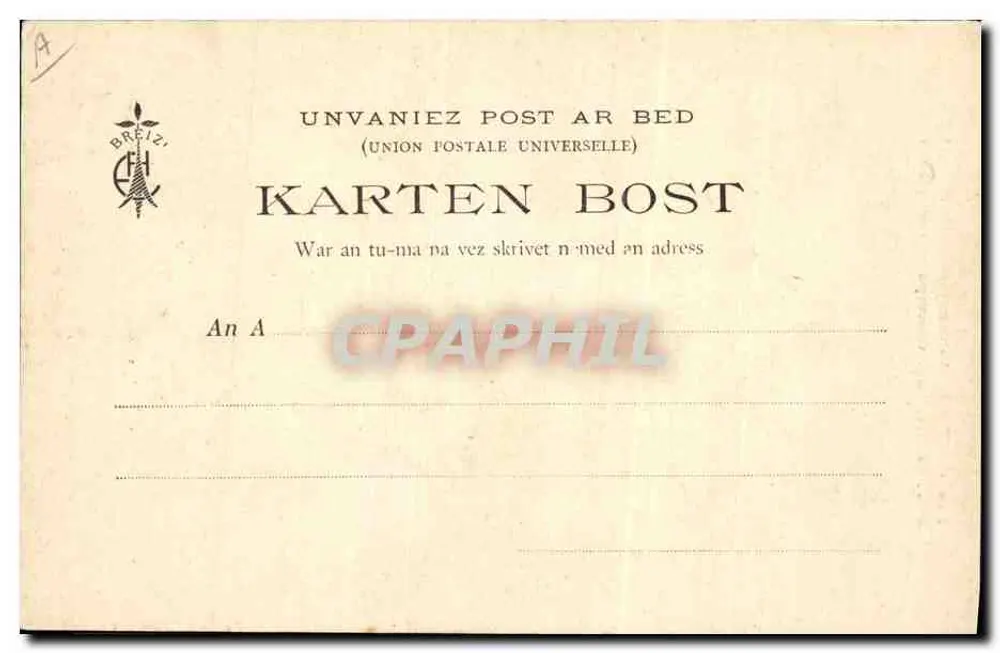 As Coifas Bretãs — Retorno dos Campos (em torno de Brest) — Coleção E. Hamonic, n° 597 - Verso