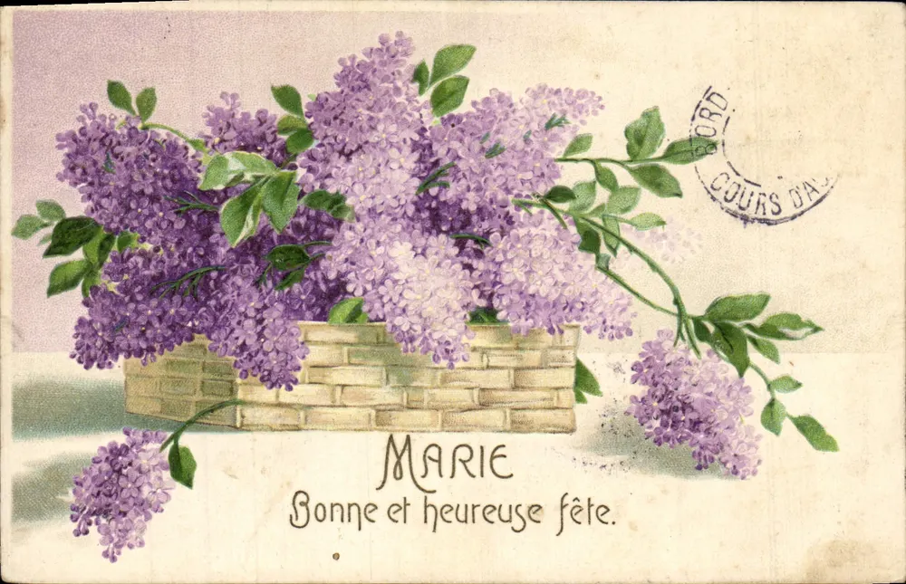 Lilás — Carta de vœux para Marie — Editor desconhecido, número de série não visível - Frente