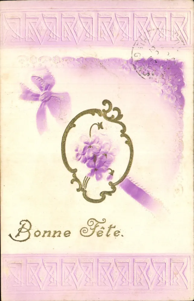Festa — violeta — carta postal - Frente