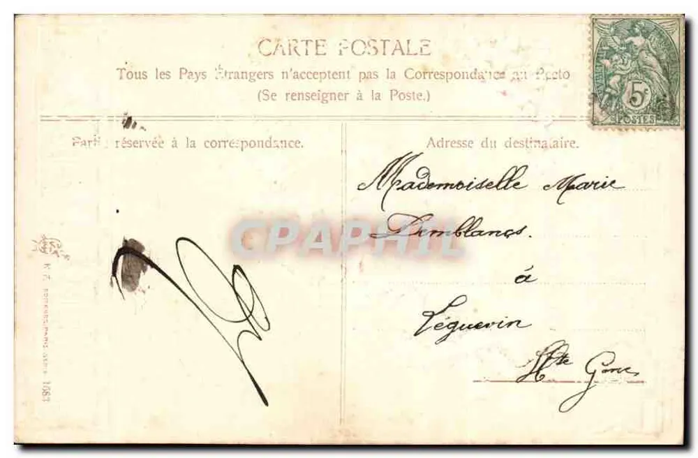 Festa — violeta — carta postal - Verso