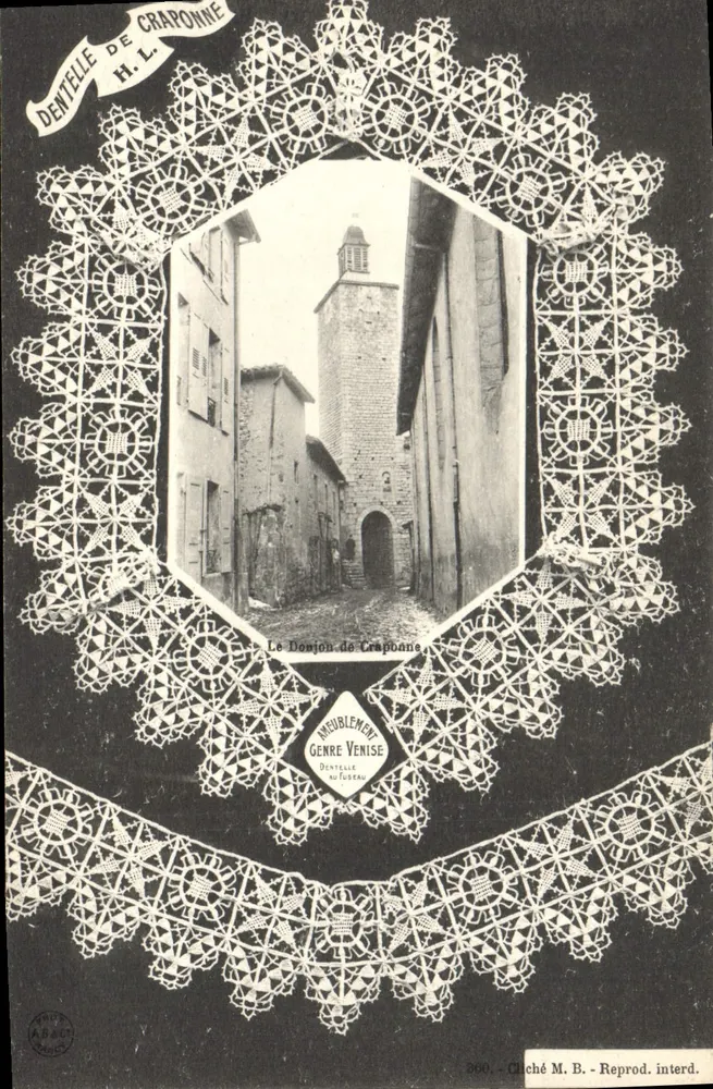 Der Bergfried von Craponne — Craponne Spitze — Venedig-Stil, Cluché M.B. - Vorderseite