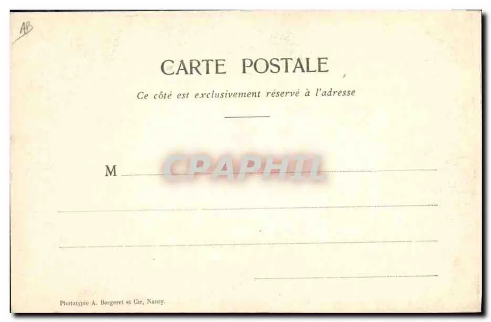 Mulher em vestido de renda — propaganda para Point d'Alençon — editor A. Bergeret e Cie, Nancy - Verso