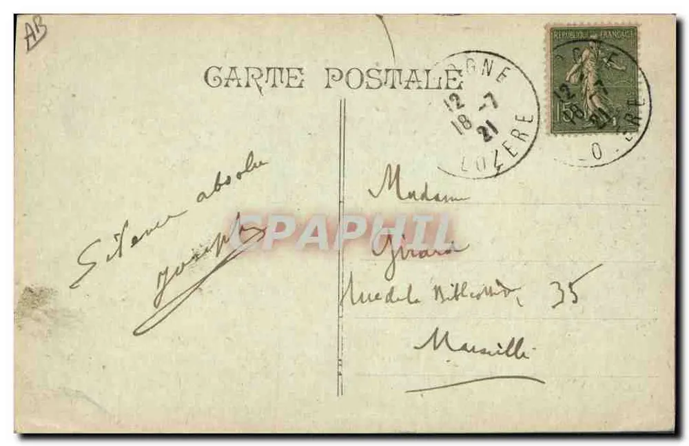 Mulher que se tornou deuilletière — Deuilletière de ESPALY — V.M. n°27 - Verso
