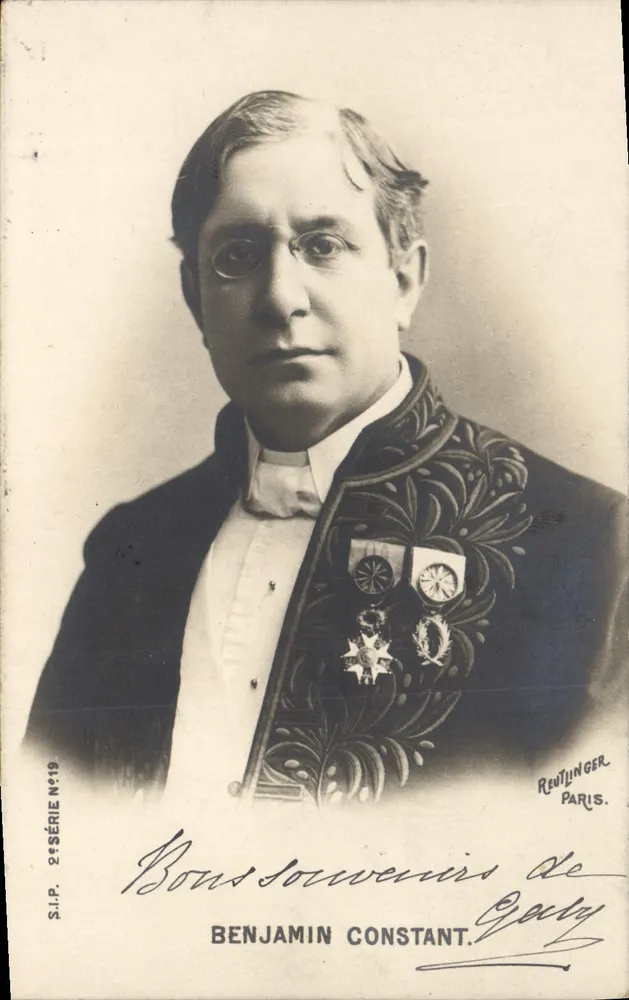 Benjamin Constant — portret w stroju z dekoracjami — S.I.P. 2. seria N°19, wydawca Reutinger Paris - Awers