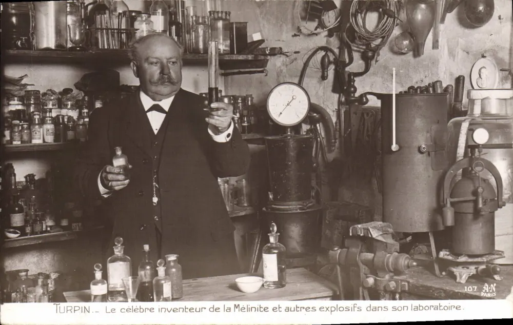 Turpin — Der berühmte Erfinder der Melinit und anderer Sprengstoffe in seinem Laboratorium — A. NOYER, Paris, Nr. 107 - Vorderseite