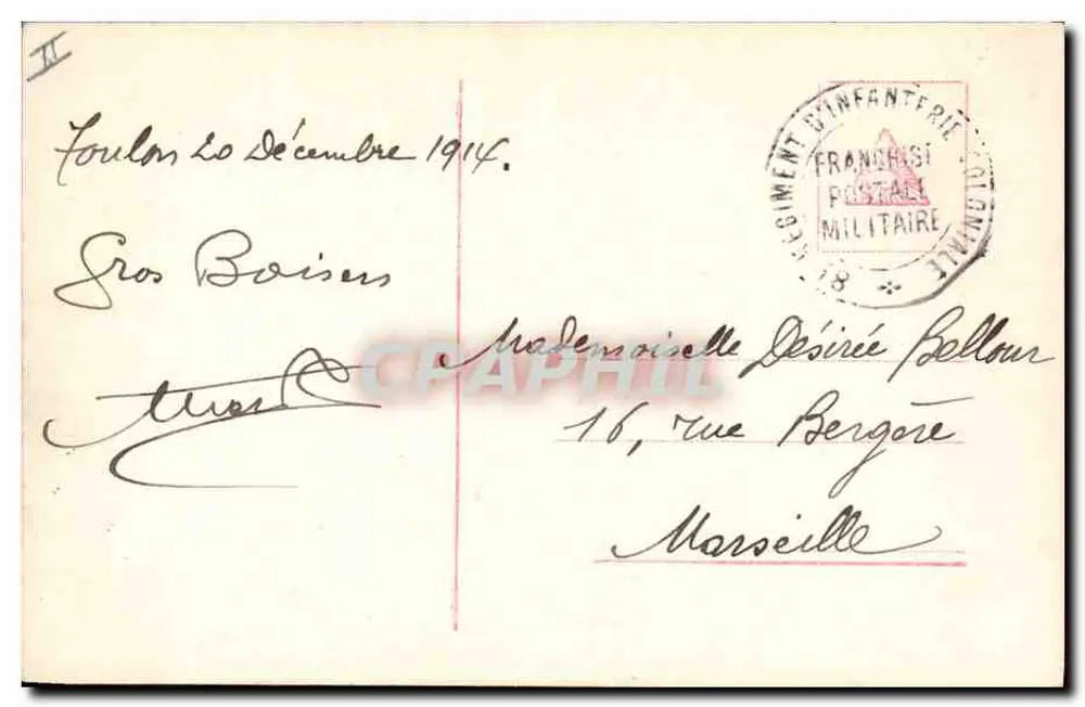Mulheres e cavalos — Editor: Franchisé Postale Militaire — N° de série: 18 - Verso