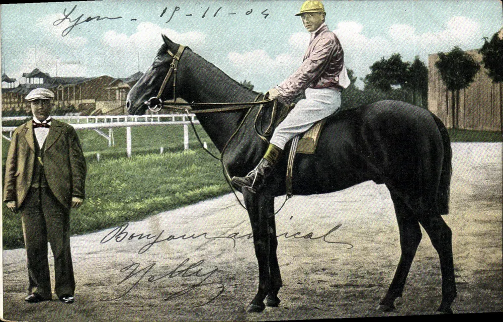 Jockey a cavalo — Hipódromo de Yyon — Editor da série 509 - Frente