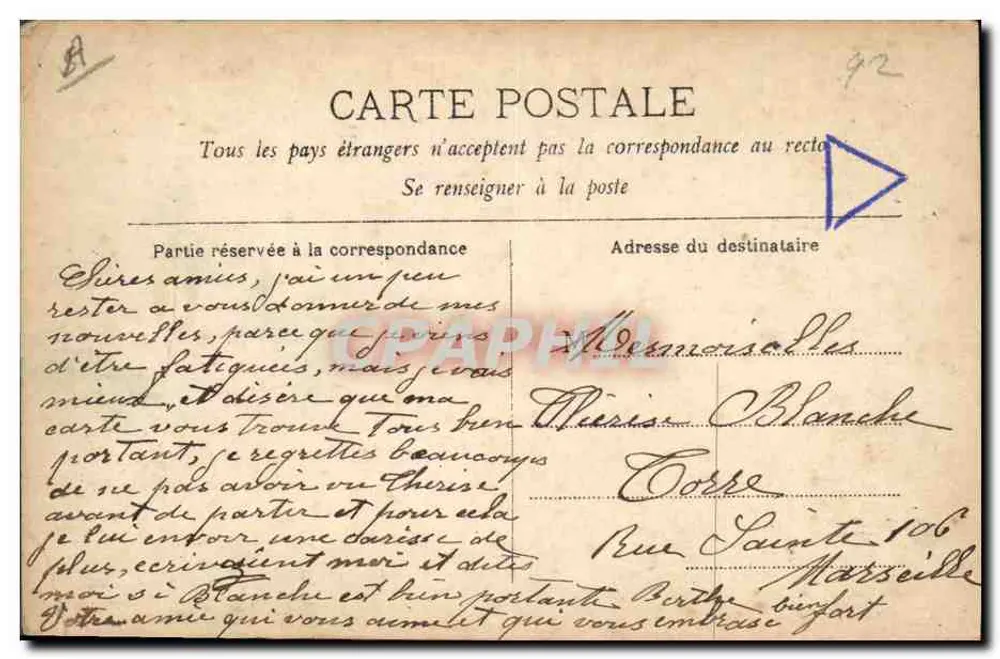 E. DE VÉRÉ — Portrait einer Frau mit Fächer — Verleger Rewhinger PARIS S.I.P. - Rückseite