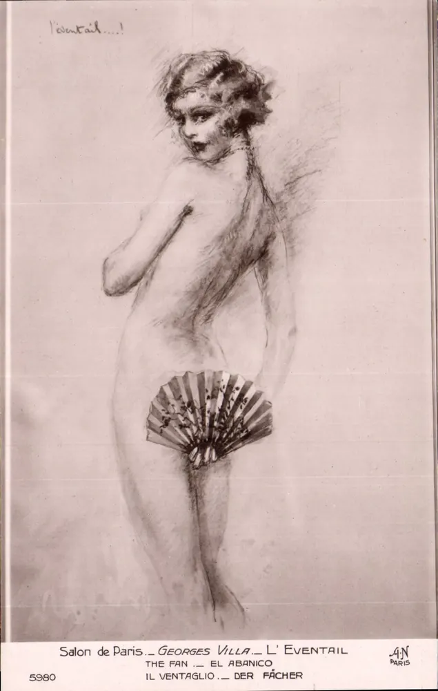Nackte mit Fächer — Georges Villa — Salon de Paris, n° 5980 - Vorderseite