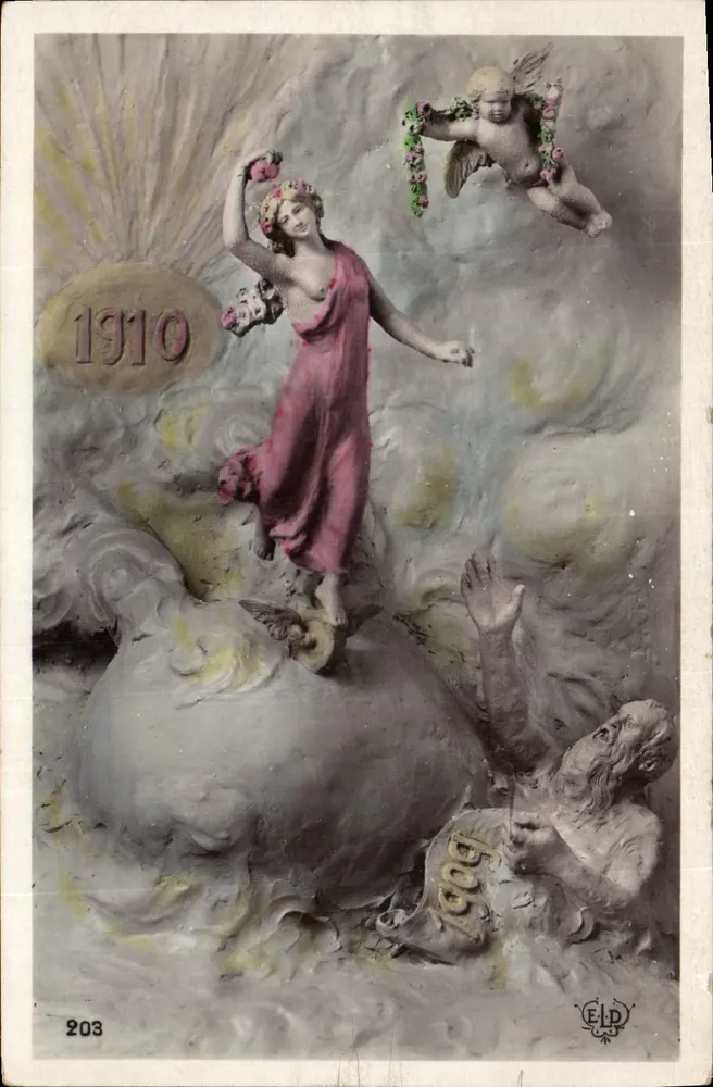 Göttin und Cupido — Jahr 1910 — ELD, Nr. 203 - Vorderseite
