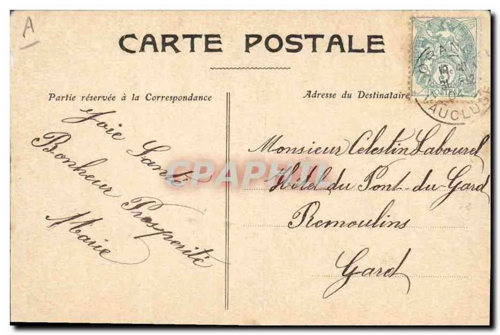 Guten Jahresbeginn 1905 — Kleeblätter und Dekorationen — unbekannter Verlag - Rückseite