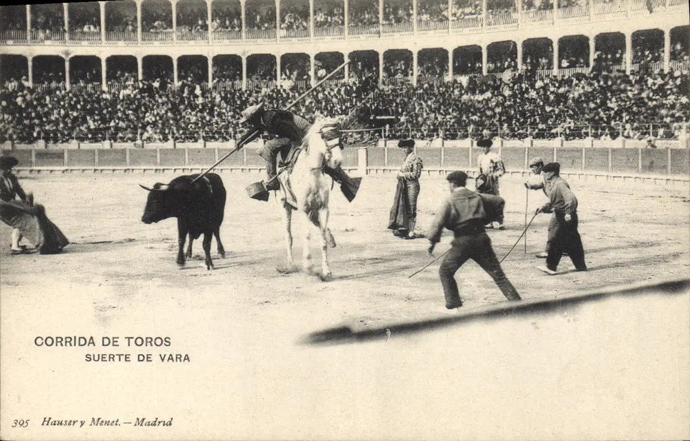 Corrida de Touros — Suerte de Vara — Hauser y Menel — n° 395 - Frente