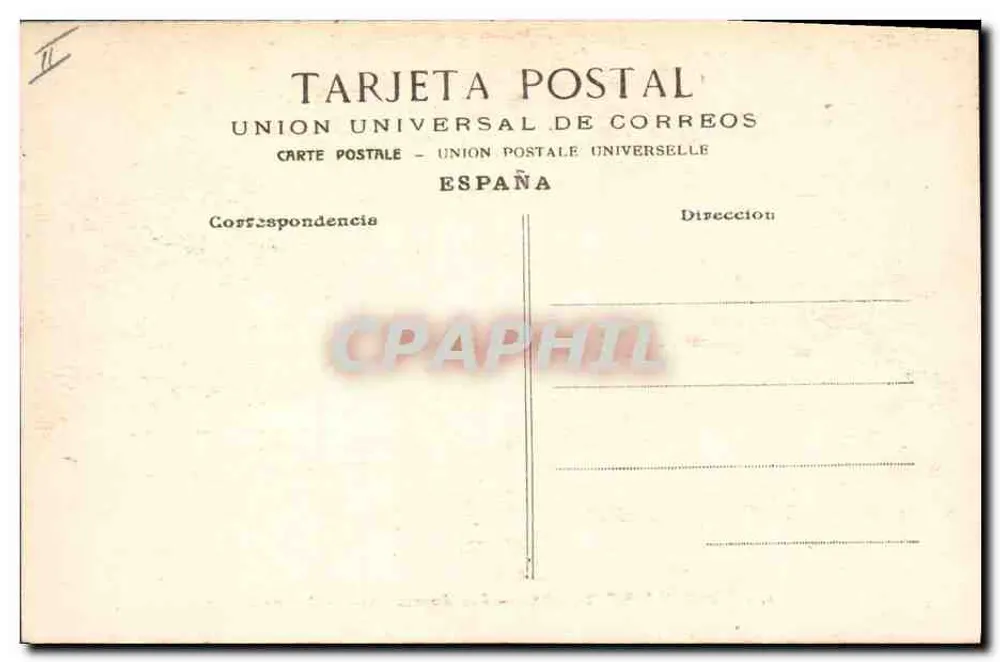 Corrida de toros — Juego del capote — Juego de capa — Editor Union Universal de Correos, n°4 - Reverso