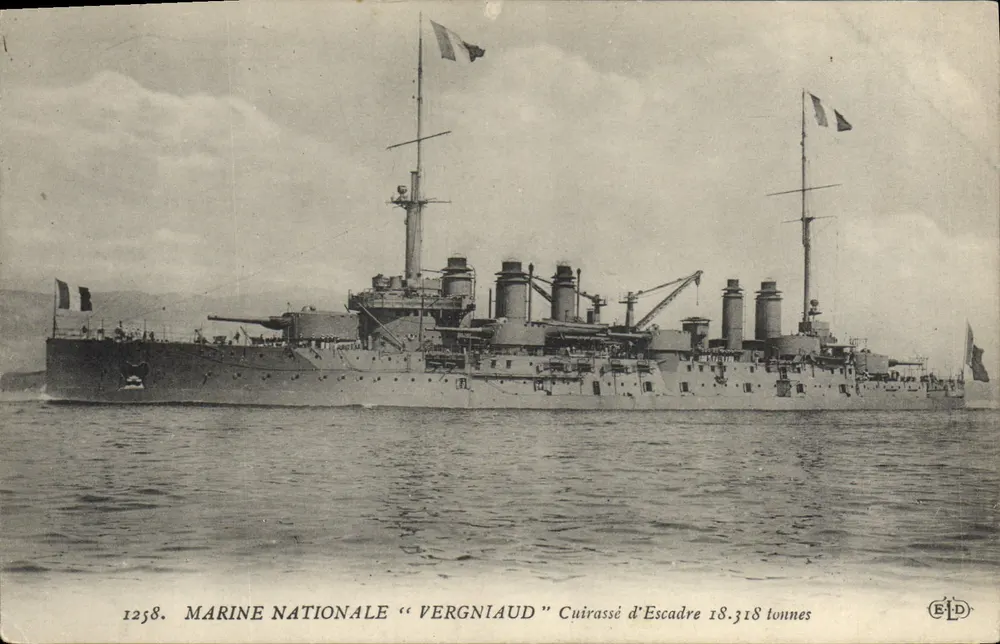 Schlachtschiff "Vergniaud" — Marine Nationale — Verlag ELD, n° 1258 - Vorderseite