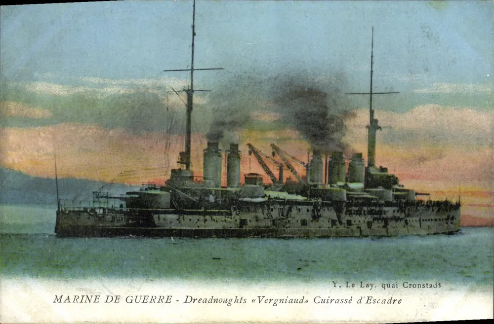 Dreadnought « Vergniaud » — Schlachtschiff — Y. Le Lay, Cronstadt Ufer - Vorderseite