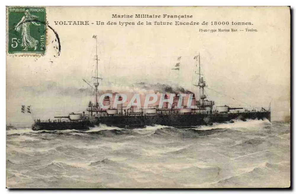 Voltaire — Ein Typ der zukünftigen 18000-Tonnen-Flotte — Phototype Marius Bar — Toulon - Vorderseite