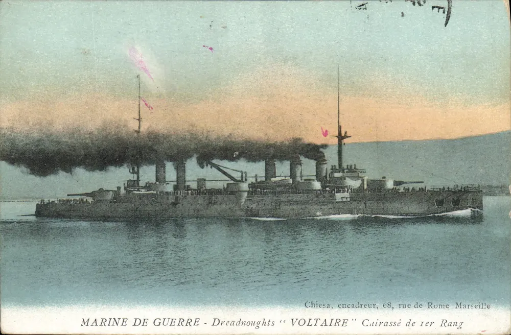 Kriegsmarine - Dreadnoughts "Voltaire" — Chiesa, Bilderrahmenhersteller, 68 rue de Rome Marseille - Vorderseite