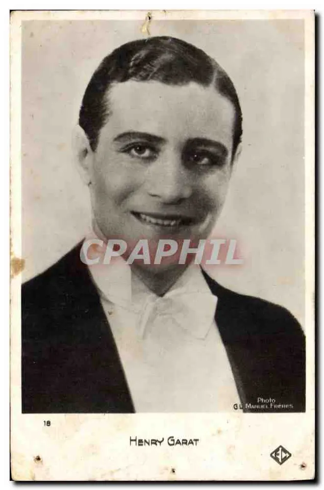 Henry Garat — portrait en costume de soirée — Photo G.V. Marani, Frères, n°18 - Frente