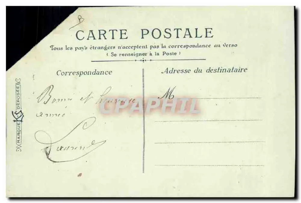 Dove e rose — Buon anno — Cartolina postale decorativa - Verso