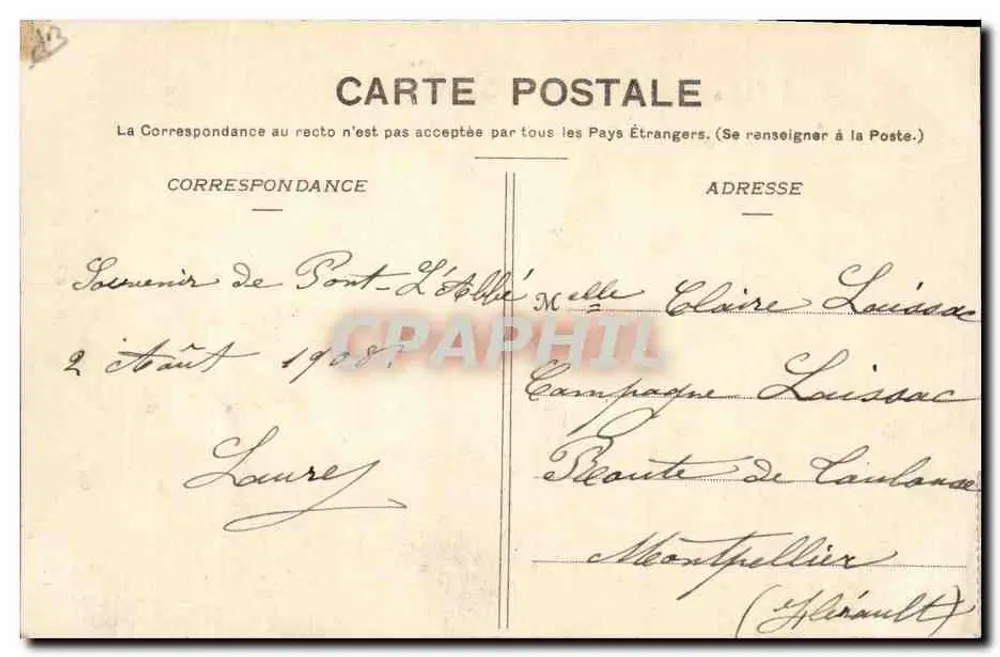 Casamento em Pont-l'Abbé — Coleção Villard, Quimper — n° 1030 - Verso