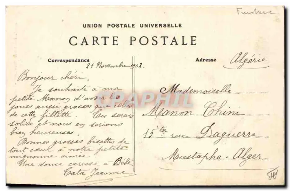 Menina de Plougastral-Daoulas — Coleção Villard, Quimper — n° 1249 - Verso