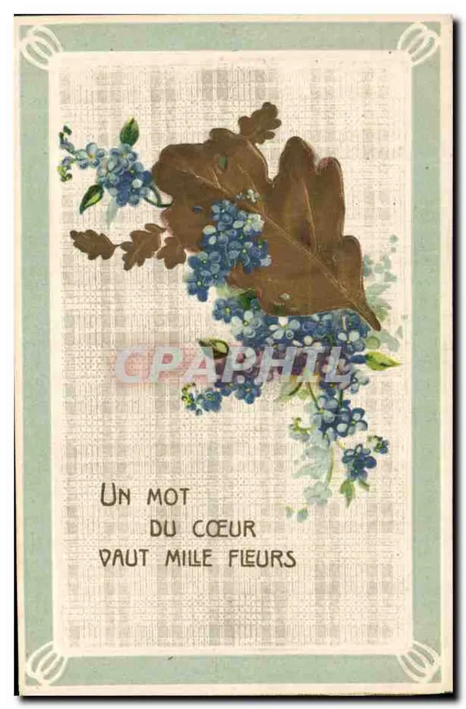 Flores e folha de carvalho — Uma palavra do coração vale mil flores — Depozé - Frente